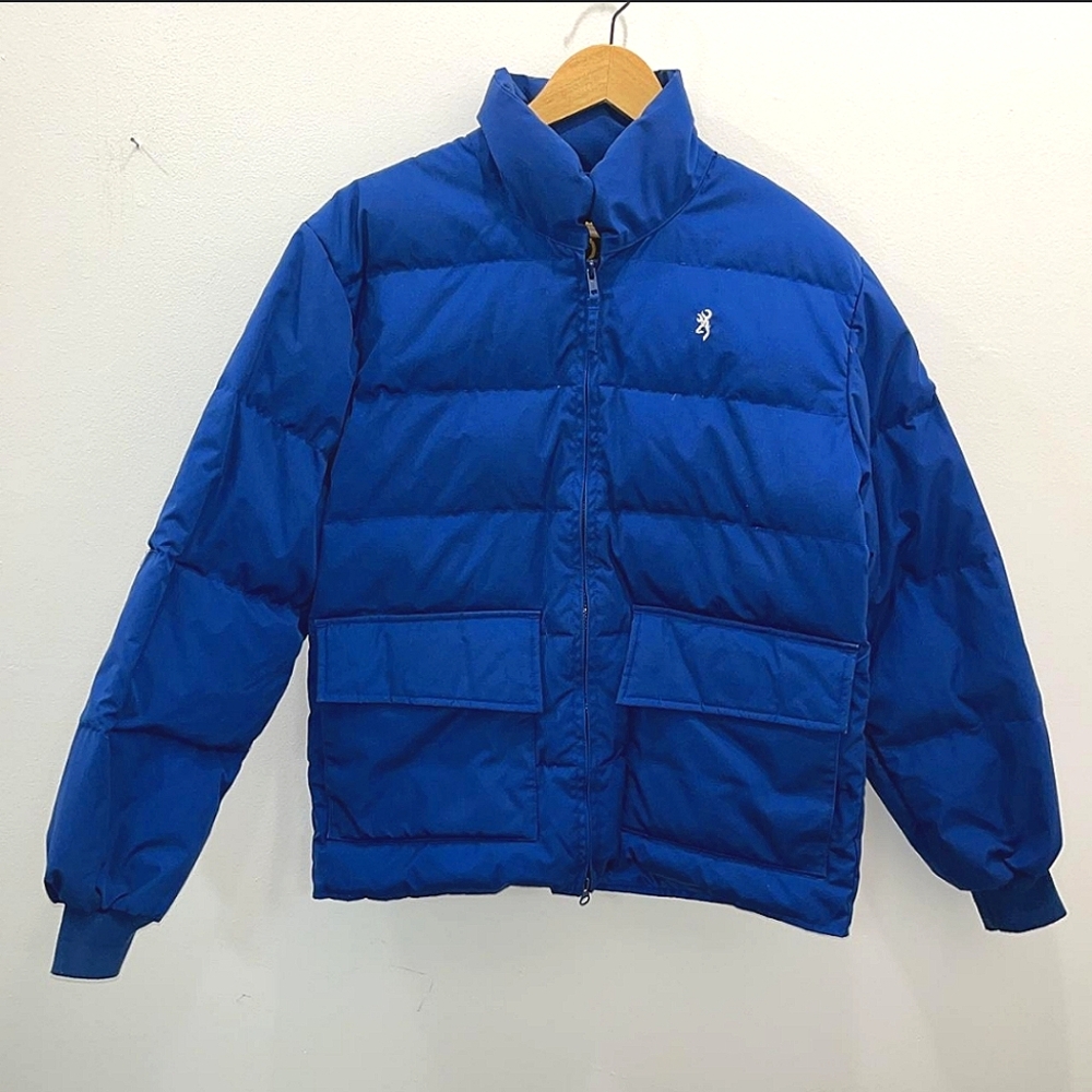 Vintage Browning Down Puffer Jacket Size Medium Gorpcore 80s USA Made Full Zip